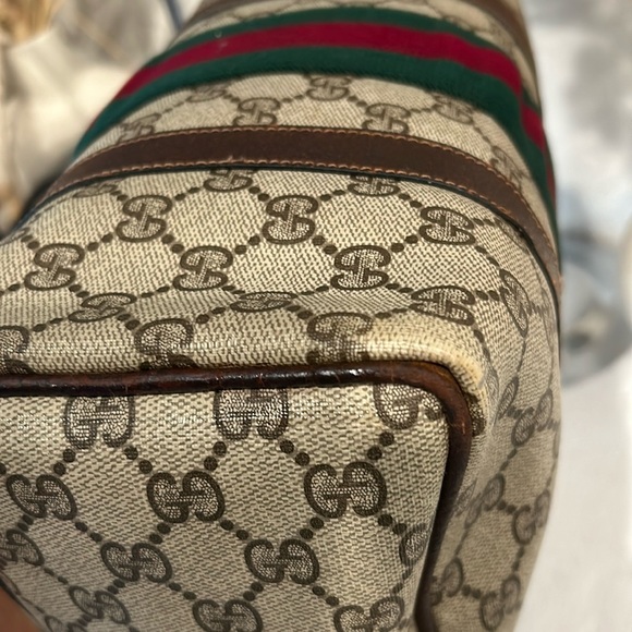 Authentic Gucci brown monogram coated canvas Boston satchel bag - Picture 16 of 17